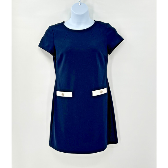 Tommy Hilfiger Dress Womens size 10 Blue Mod Retro Style Preppy‎ Officecore - Picture 1 of 9